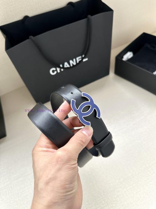 Width 3.0cm Chanel imported soft calf leather with clear grain, accessories gold silver/meta bc6mvozz - Image 9