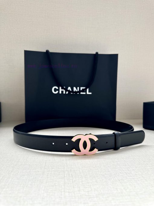 Width 3.0cm Chanel imported soft calf leather with clear grain, accessories gold silver/meta tx03iq2f - Image 6