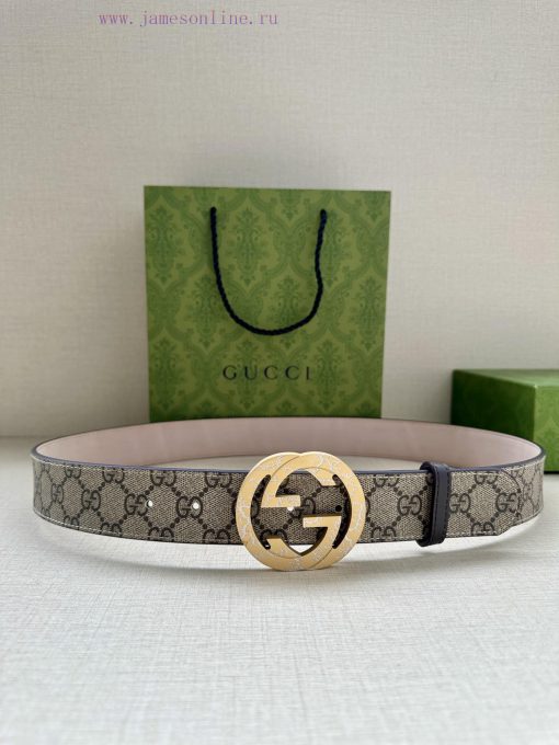 Double sided waist belt, with GG Supreme canvas on one side and tree cream cowhide on the ot cgxwpz6g - Image 2