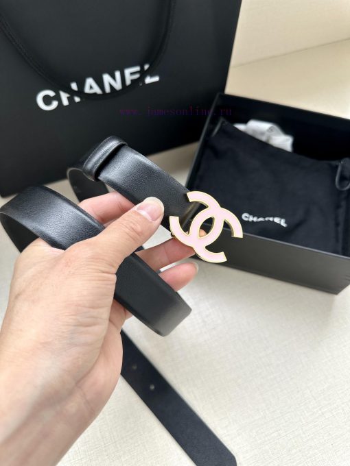 Width 3.0cm Chanel imported soft calf leather with clear grain, accessories gold silver/meta tx03iq2f - Image 8