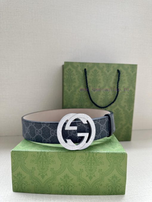Double sided waist belt, with GG Supreme canvas on one side and tree cream cowhide on the ot 0gan3haj - Image 6