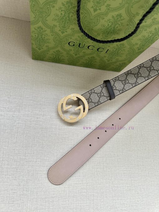 Double sided waist belt, with GG Supreme canvas on one side and tree cream cowhide on the ot cgxwpz6g - Image 4