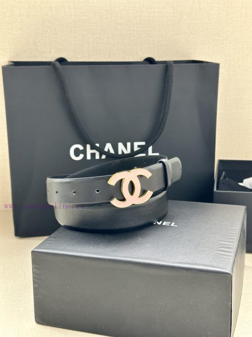 Width 3.0cm Chanel imported soft calf leather with clear grain, accessories gold silver/meta tx03iq2f - Image 10