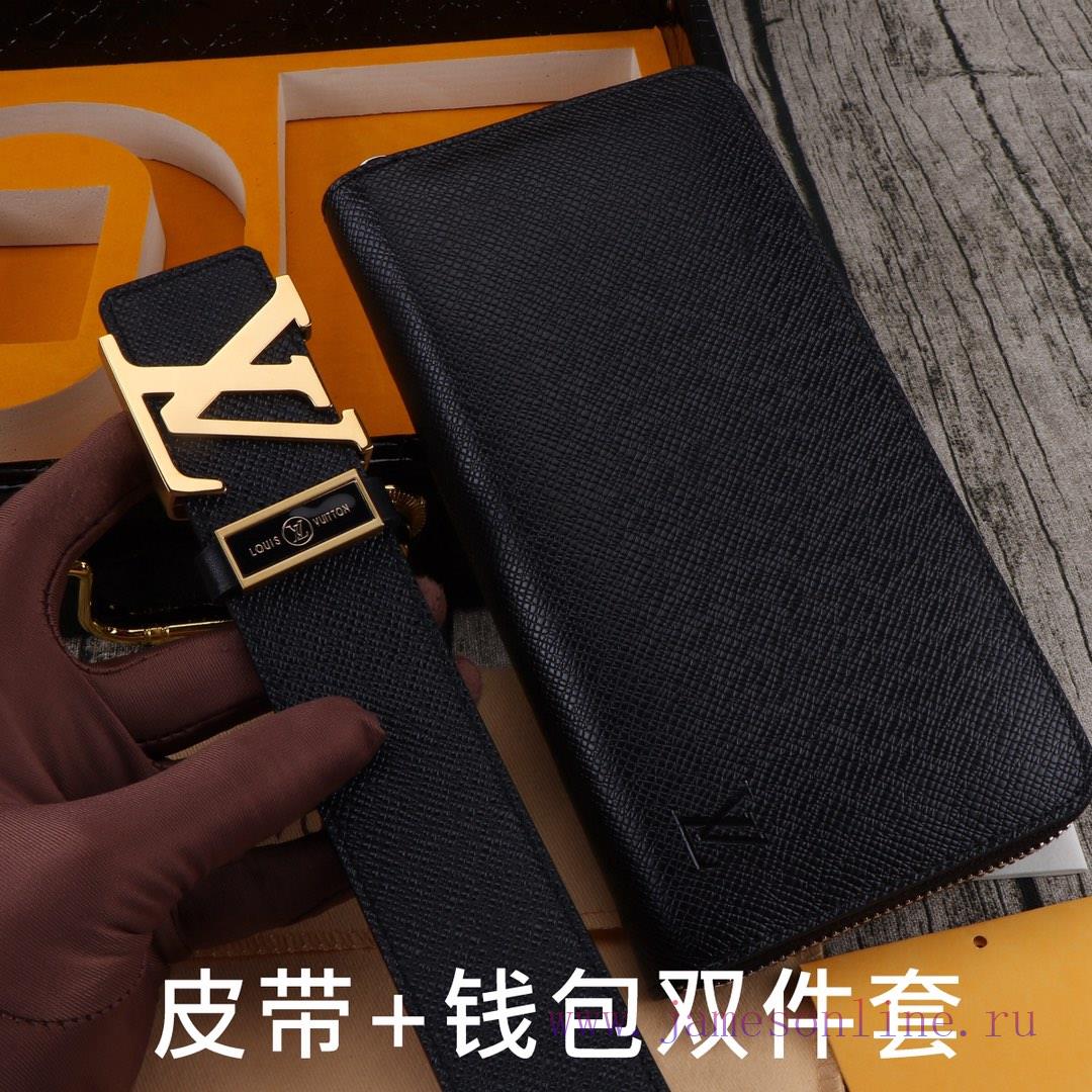 LV. Louis Vuitton Double Piece SetWooden box, belt+wallet, two-piece setGrade: Imported 100% gwvefaqi - Image 2