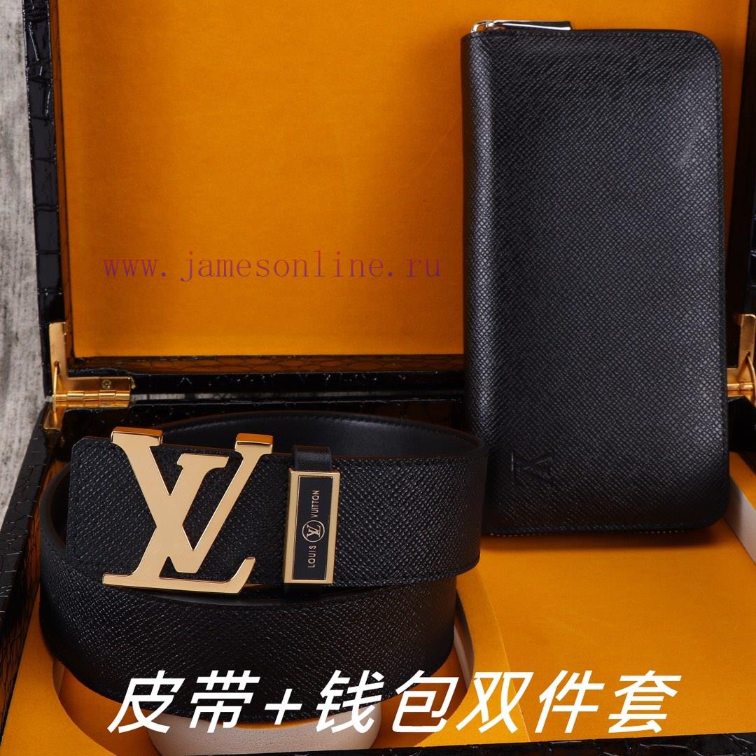 LV. Louis Vuitton Double Piece SetWooden box, belt+wallet, two-piece setGrade: Imported 100% gwvefaqi - Image 4