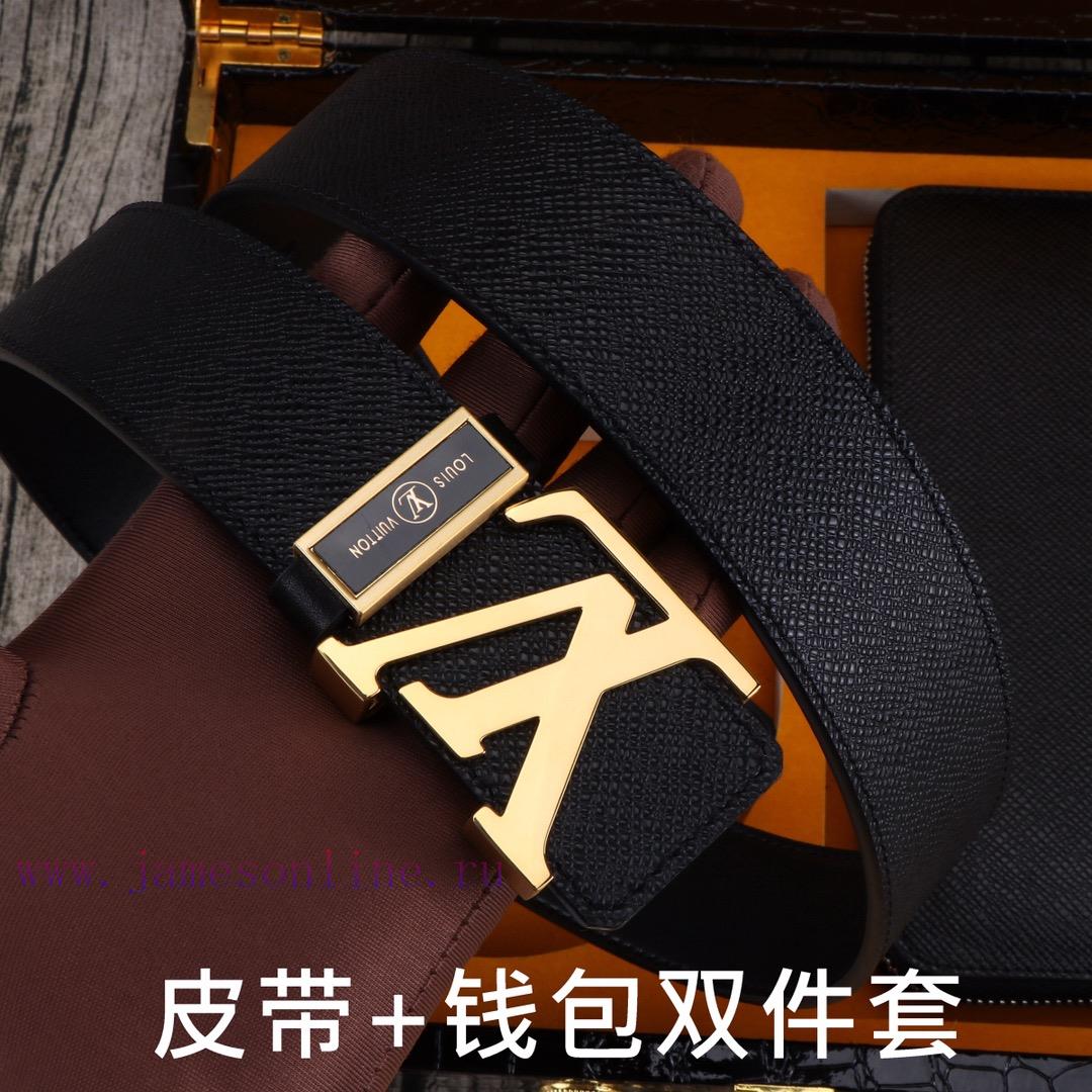LV. Louis Vuitton Double Piece SetWooden box, belt+wallet, two-piece setGrade: Imported 100% gwvefaqi - Image 5