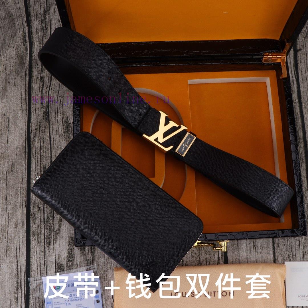 LV. Louis Vuitton Double Piece SetWooden box, belt+wallet, two-piece setGrade: Imported 100% gwvefaqi - Image 6