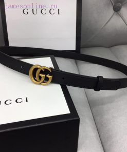 GUCCI Classic with Logo Double G Buckle Width 2 ⃣ ️.0 ⃣ ️ mm soft touch, slender leather bel mpiwbpag