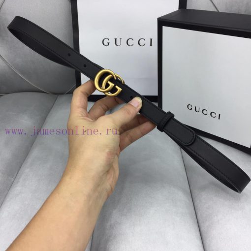 GUCCI Classic with Logo Double G Buckle Width 2 ⃣ ️.0 ⃣ ️ mm soft touch, slender leather bel mpiwbpag - Image 4