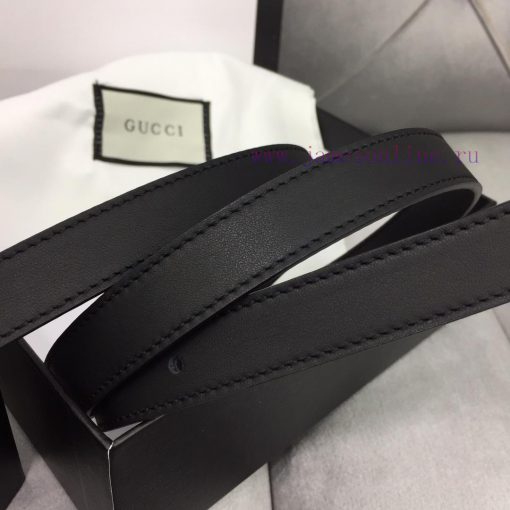 GUCCI Classic with Logo Double G Buckle Width 2 ⃣ ️.0 ⃣ ️ mm soft touch, slender leather bel mpiwbpag - Image 9