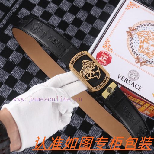 Men's belt VersaceMen's leather belt is made of 100% head layer cowhide, ensuring that the 2 pok7pa9w - Image 5