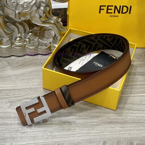 FENDI style with width of 4.0CM, double ring front and back waist belt, FF nail buckle, dual gyvx6o1u - Image 5