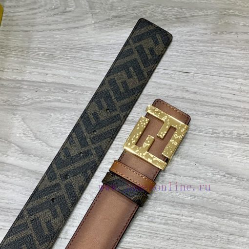FENDI style with width of 4.0CM, double ring front and back waist belt, FF nail buckle, dual c22uxjaf - Image 9