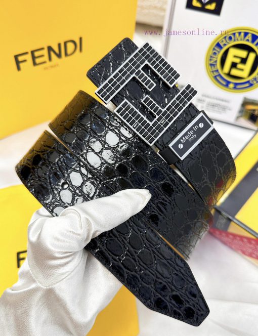 Belt FENDI Fendi ReproductionBelt made of 100% head layer cowhide with crocodile pattern, ev ijdmfxbn - Image 3