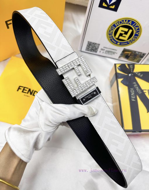 Belt FENDI Fendi ReproductionBelt made of 100% head layer cowhide with crocodile pattern, ev g52eu3ww - Image 6