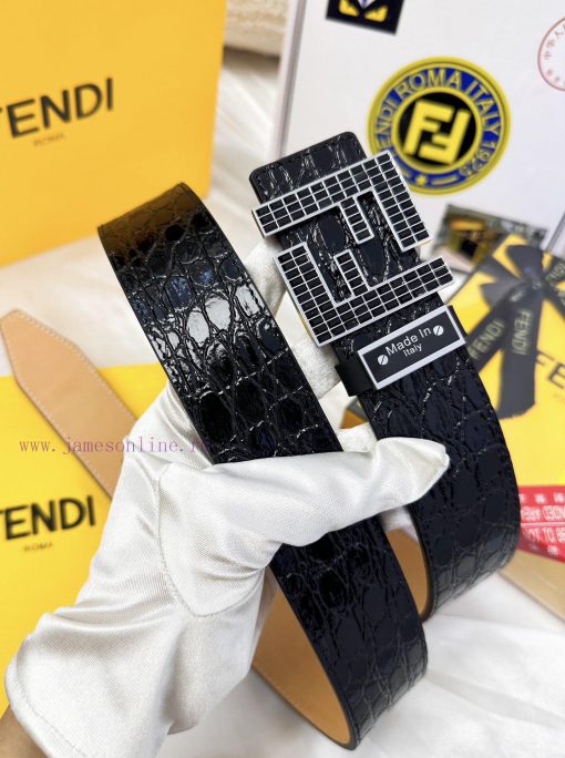 Belt FENDI Fendi ReproductionBelt made of 100% head layer cowhide with crocodile pattern, ev ijdmfxbn - Image 5
