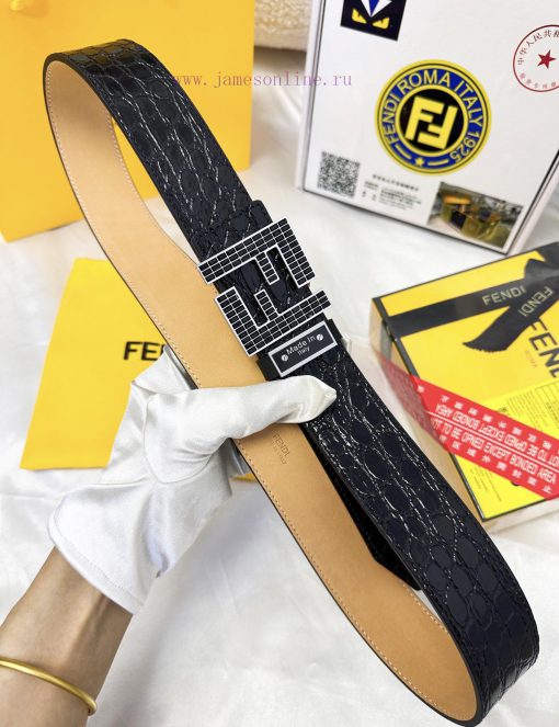 Belt FENDI Fendi ReproductionBelt made of 100% head layer cowhide with crocodile pattern, ev ijdmfxbn - Image 6
