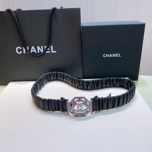 Top tier The correct versionC hanel 22 water drill Pearl square buckle Calfskin elastic wais snwkh4x2