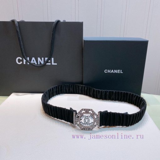 Top tier The correct versionC hanel 22 water drill Pearl square buckle Calfskin elastic wais 5d17usqn