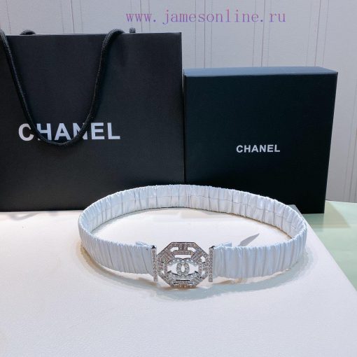 Top tier The correct versionC hanel 22 water drill Pearl square buckle Calfskin elastic wais viu6owkj - Image 2