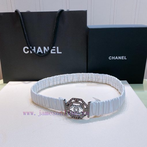 Top tier The correct versionC hanel 22 water drill Pearl square buckle Calfskin elastic wais 2o4bh4iz