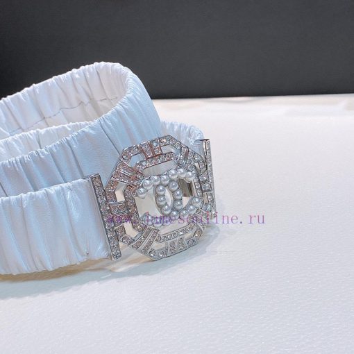 Top tier The correct versionC hanel 22 water drill Pearl square buckle Calfskin elastic wais viu6owkj - Image 3