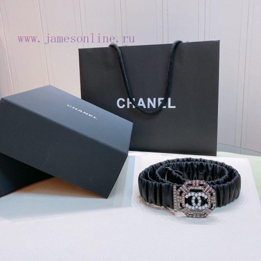 Top tier The correct versionC hanel 22 water drill Pearl square buckle Calfskin elastic wais snwkh4x2 - Image 5
