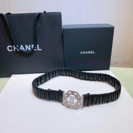 Top tier The correct versionC hanel 22 water drill Pearl square buckle Calfskin elastic wais snwkh4x2 - Image 7