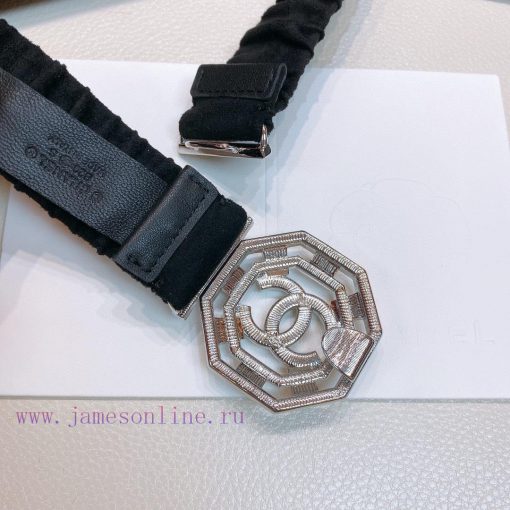 Top tier The correct versionC hanel 22 water drill Pearl square buckle Calfskin elastic wais m3afurq7 - Image 5