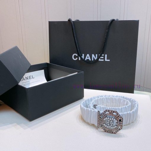 Top tier The correct versionC hanel 22 water drill Pearl square buckle Calfskin elastic wais 2o4bh4iz - Image 7