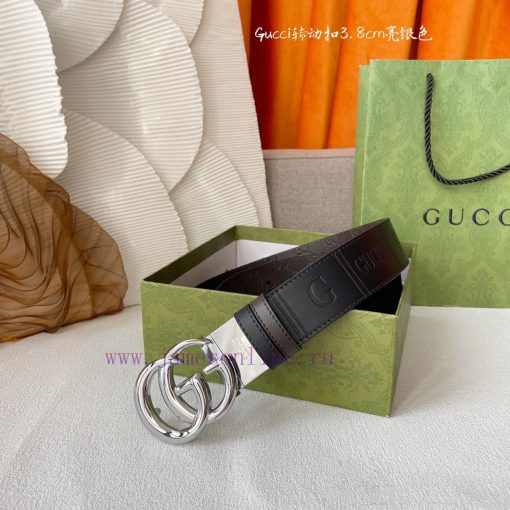 Gucci's new embossed waistband, with coffee colored cowhide pressed with small flowers at th a61737u1 - Image 2