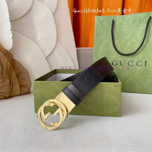 Gucci's new embossed waistband, with coffee colored cowhide pressed with small flowers at th 27o3oxjh