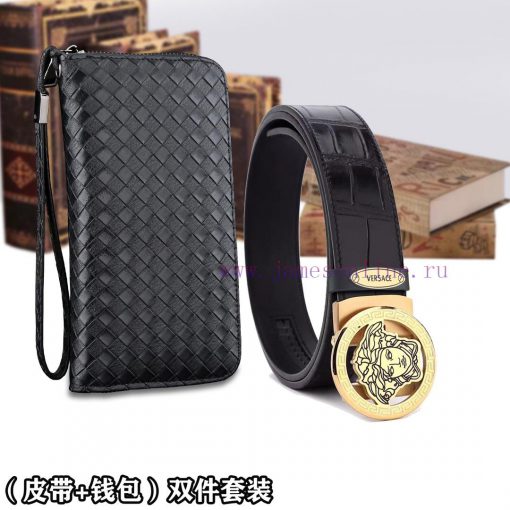 Belt and wallet two-piece setWooden box with accompanying picturesVERSACE Belt+Wallet SetBuc 03kynm3i - Image 2