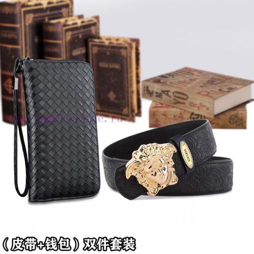 Belt and wallet two-piece setWooden box with accompanying picturesVERSACE Belt+Wallet SetBuc ce3cio5t - Image 3