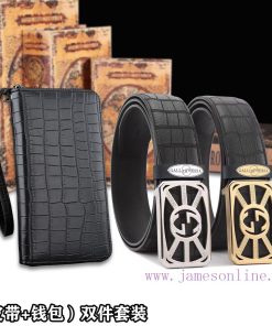 Belt and wallet two-piece setWooden box with accompanying picturesGUCC @ Belt+Wallet SetBuck orebdco3