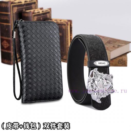 Belt and wallet two-piece setWooden box with accompanying picturesVERSACE Belt+Wallet SetBuc ce3cio5t - Image 8