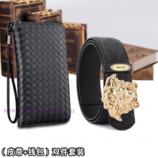 Belt and wallet two-piece setWooden box with accompanying picturesVERSACE Belt+Wallet SetBuc ce3cio5t - Image 9