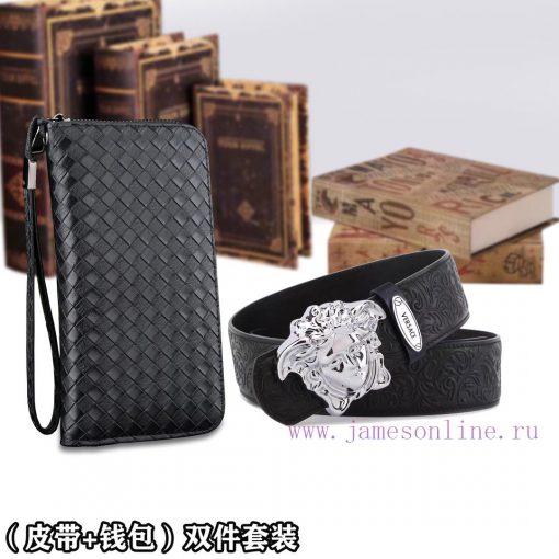 Belt and wallet two-piece setWooden box with accompanying picturesVERSACE Belt+Wallet SetBuc ce3cio5t - Image 10
