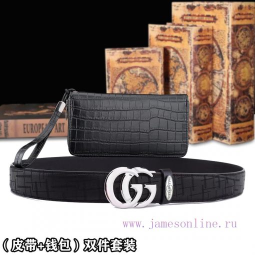 Belt and wallet two-piece setWooden box with accompanying picturesGUCC @ Belt+Wallet SetBuck p8zo8faf - Image 5