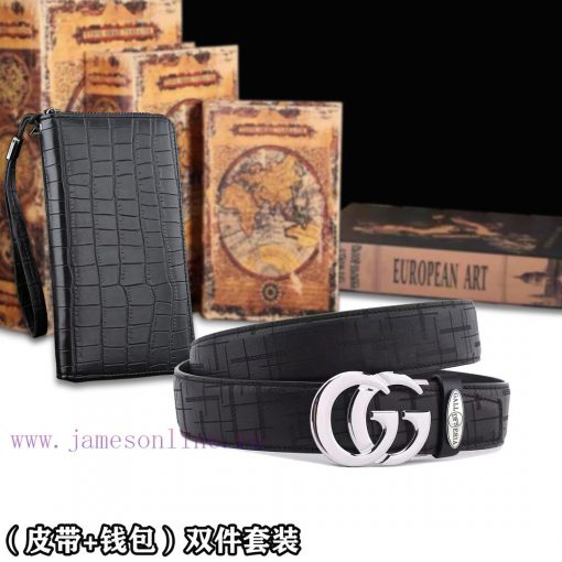 Belt and wallet two-piece setWooden box with accompanying picturesGUCC @ Belt+Wallet SetBuck p8zo8faf - Image 6