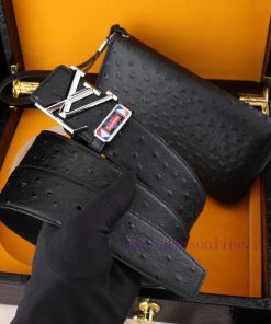 MADE IN FRANCEWooden box with accompanying picturesL @ V @ Belt+Wallet SetBuckle material: T 6ztnr54e