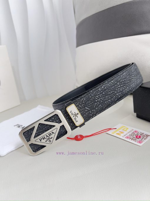Prada PRADA ️ Belt and beltBuckle, classic pure steel material buckle, top layer cowhide, ph qxdzbnj9