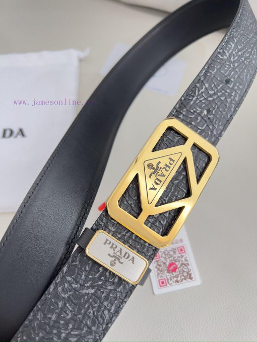 Prada PRADA ️ Belt and beltBuckle, classic pure steel material buckle, top layer cowhide, ph i1h59dsx - Image 5
