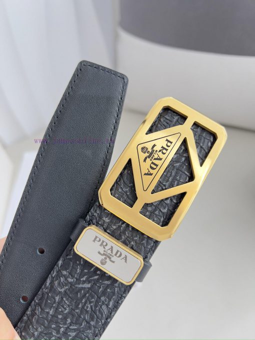 Prada PRADA ️ Belt and beltBuckle, classic pure steel material buckle, top layer cowhide, ph i1h59dsx - Image 7
