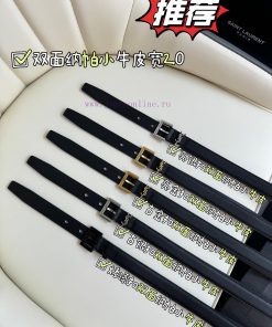 Female version Y.S.LComplete width 2.0 casual belt series with simple metal logo, showcasing ispqgsrs