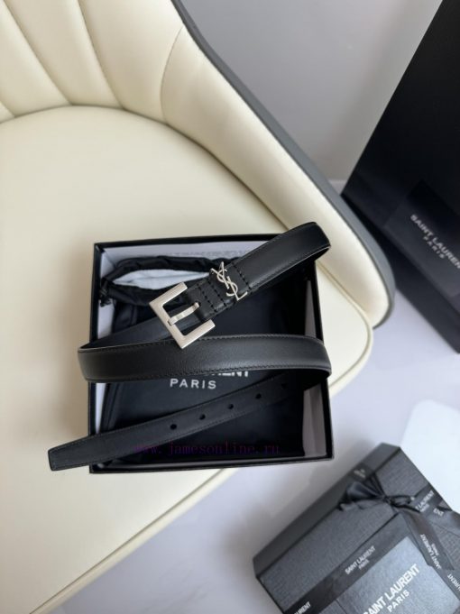 Female version Y.S.LComplete width 2.0 casual belt series with simple metal logo, showcasing qdee98bl - Image 4