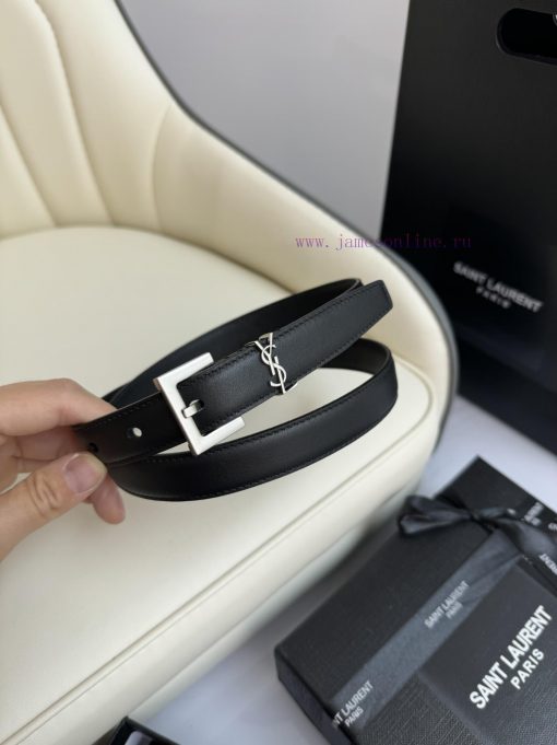 Female version Y.S.LComplete width 2.0 casual belt series with simple metal logo, showcasing qdee98bl - Image 7