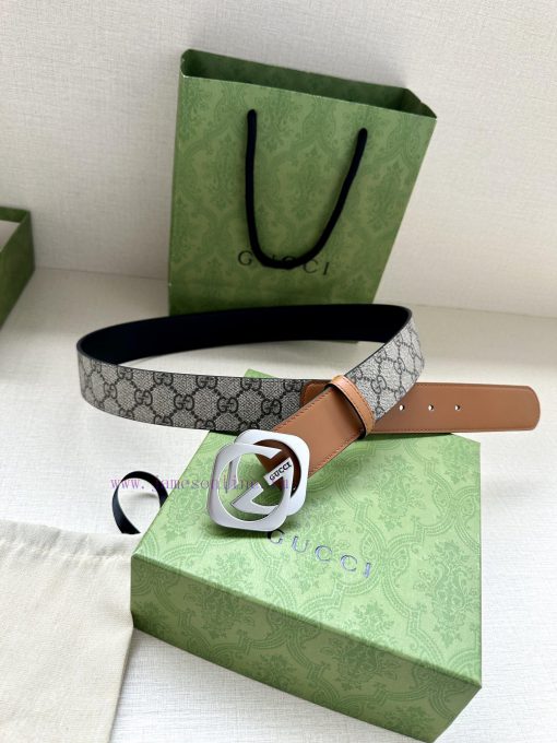 The Gucci belt with a width of 4.0cm made a stunning debut in the series, featuring a double mow5cp2z - Image 4