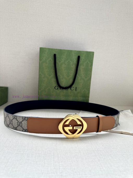 The Gucci belt with a width of 4.0cm made a stunning debut in the series, featuring a double mow5cp2z - Image 6