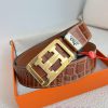 Hermes Hermes waist beltHanging buckle, classic pure steel material buckle head, double-side vkeux4j4